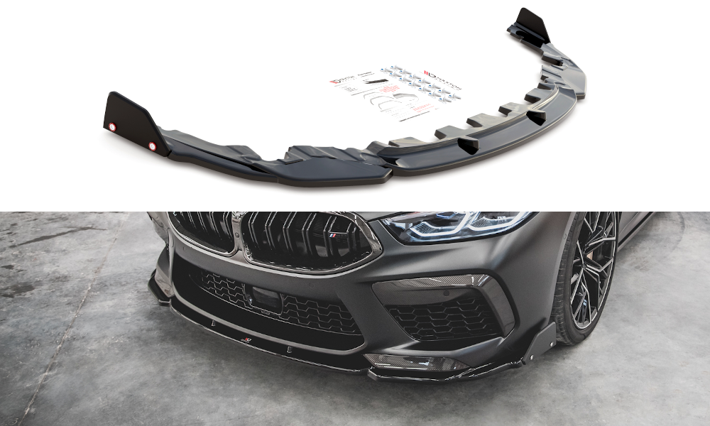 Voorpsoiler V.1 BMW M8 Gran Coupe Maxton Glans Zwart