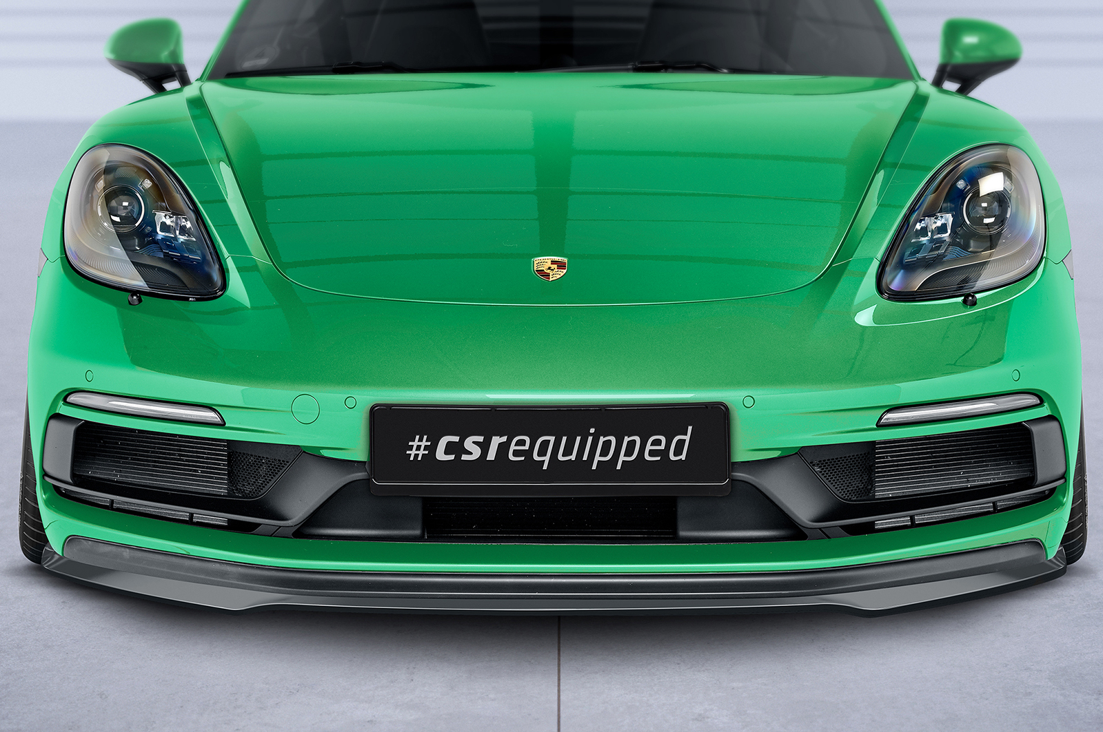 Voorspoiler Porsche 718 Cayman/Boxster GTS 4.0 (982) CSR glans Zwart