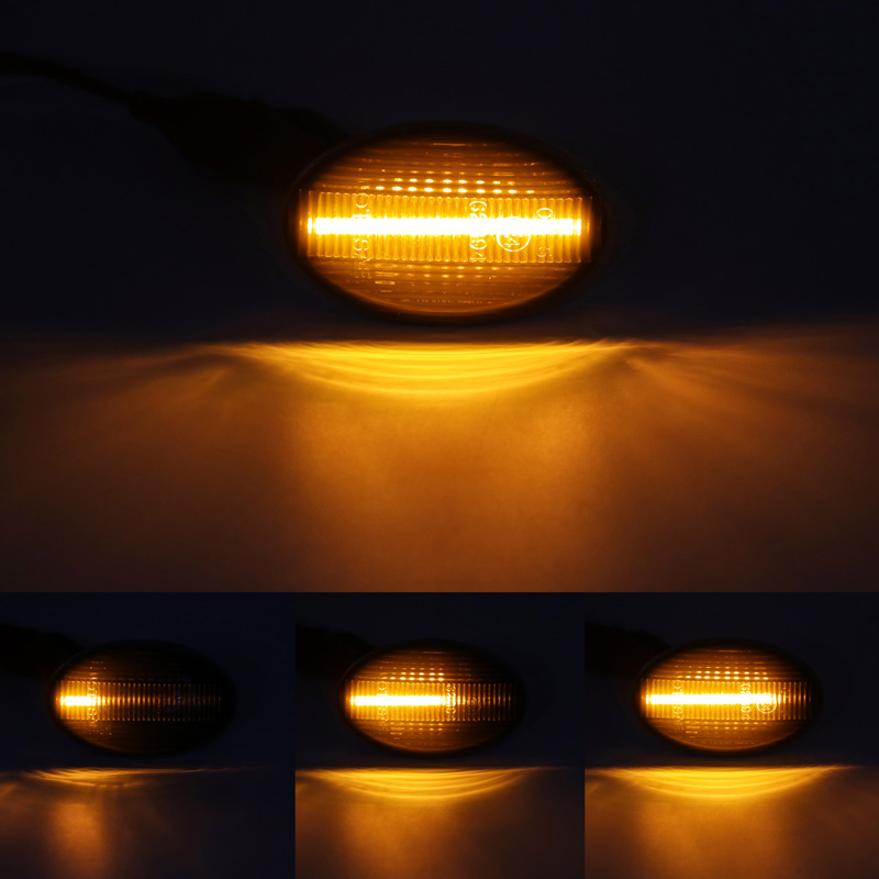 Set LED Zijknipperlichten  Mercedes A-Klasse W168 / Vito W639 / Vito W447 / Citan W415 - Rookgrijs- incl. Dynamic Running Light