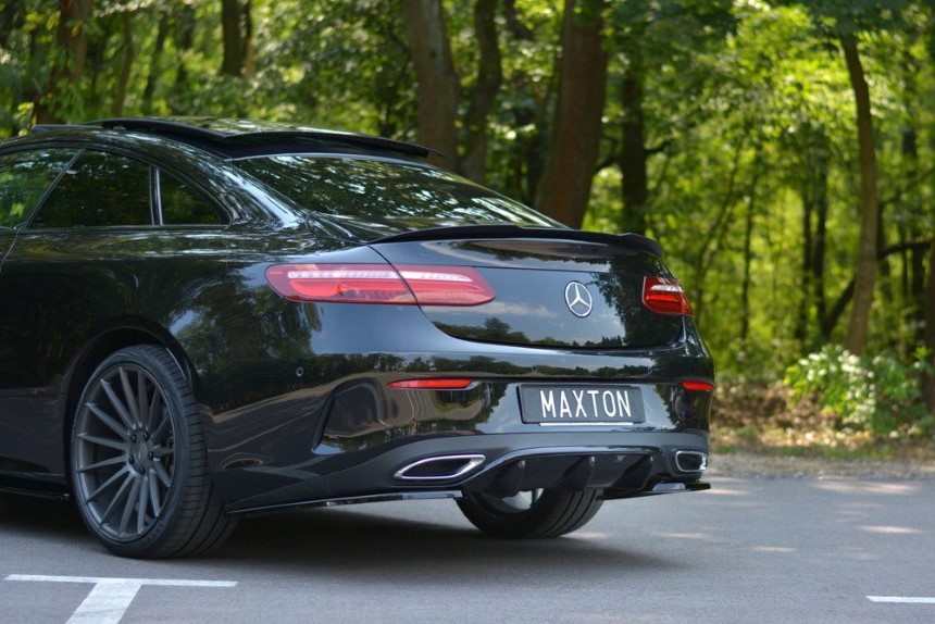 Achter zijskirts Mercedes E W213 Coupé AMG-Line Maxton Design glans zwart