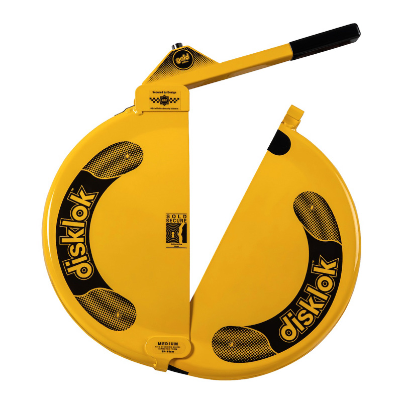 Disklok Stuurwielslot 'Gold Edition' - Maat Medium - 39-44cm - Geel - SCM-klasse MP-03