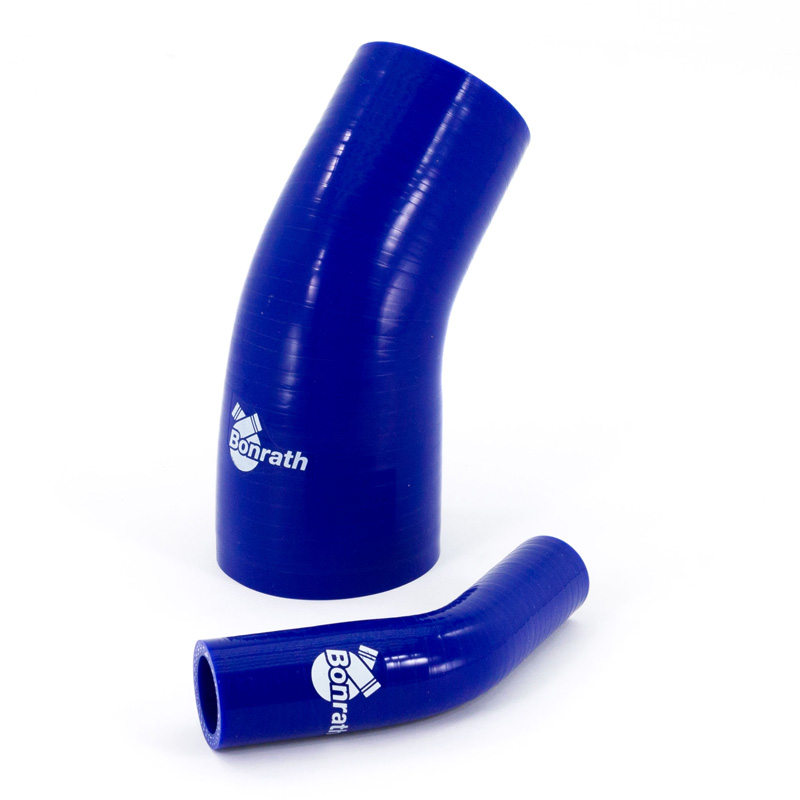 Bonrath Siliconen slang Reducer 45 graden bocht - Lengte:50mm - Ø76>51mm