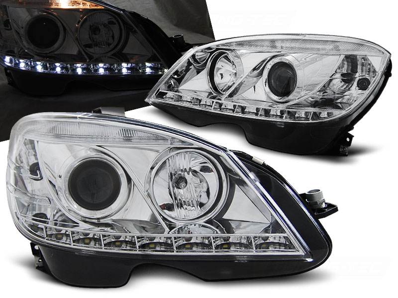 Koplampen Mercedes C-Klasse W204 07-11 Chroom