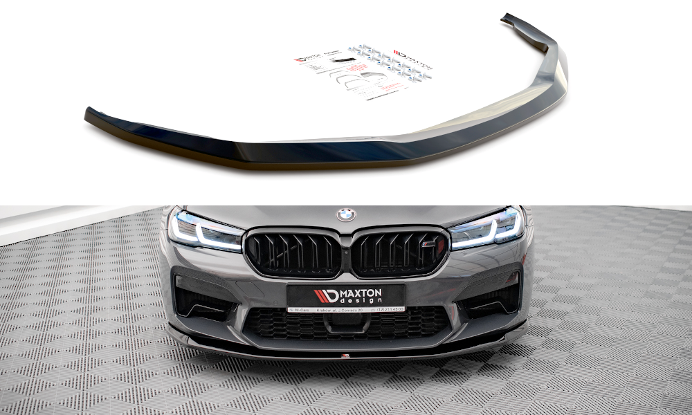 Voorspoiler V.3 BMW M5 F90 FL Maxton Glans Zwart