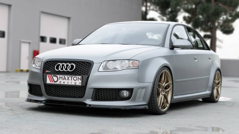 Voorspoiler Audi RS4 B7 V.1 Glanzend Zwart