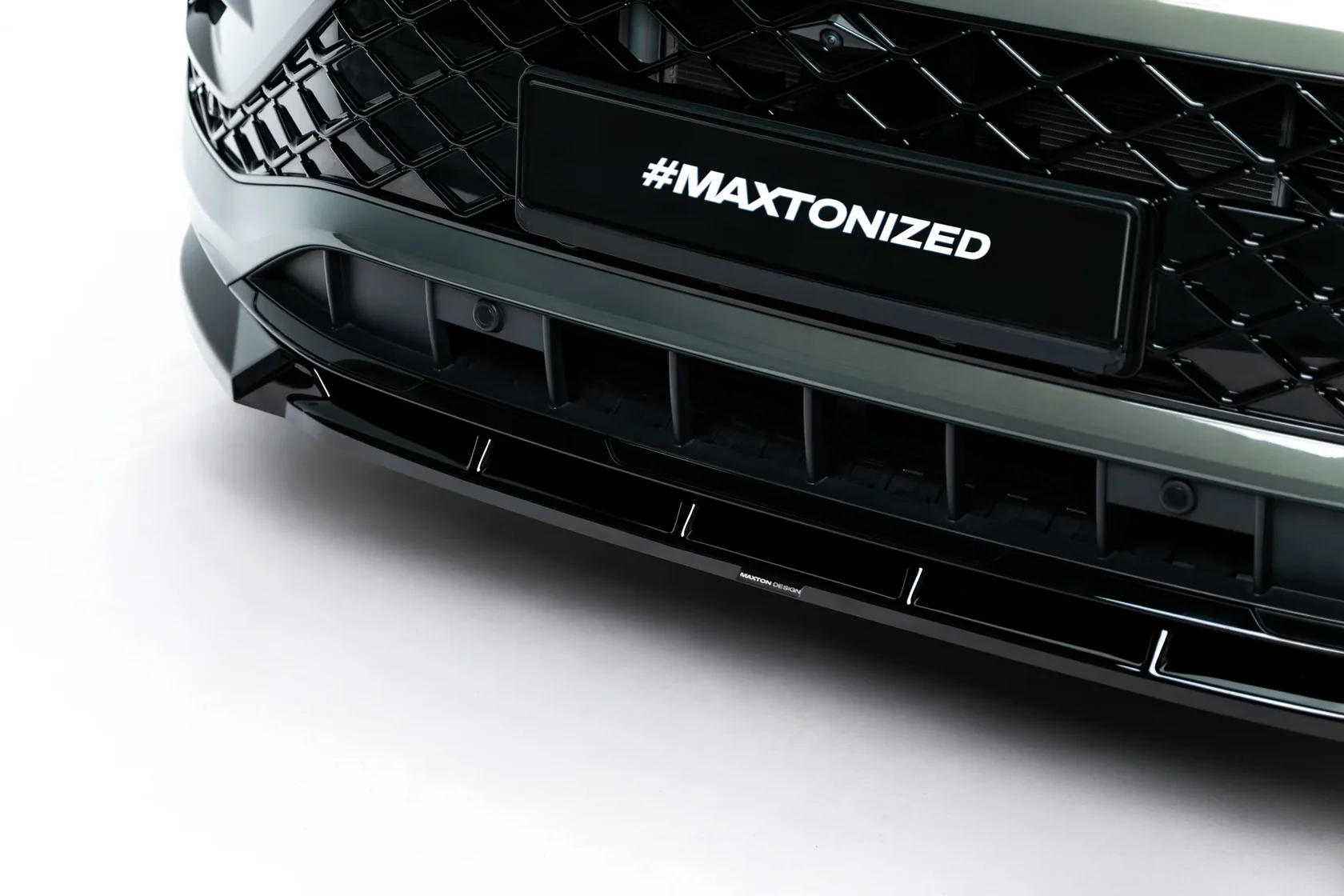 Volkswagen Tayron R-Line Mk1 Voorspoiler V.2 Glans Zwart
