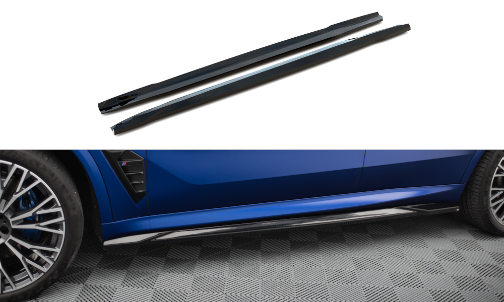Zijskirts V.1 BMW X5 G05 M-Pack FL Maxton Glanzend Zwart