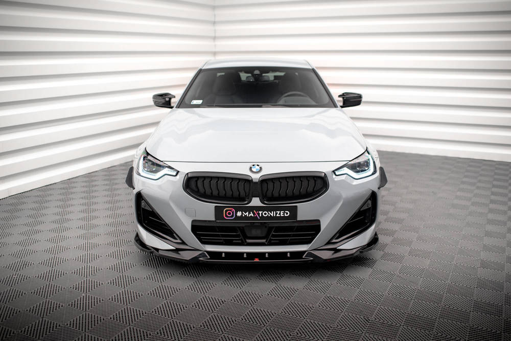 Voorspoiler V.2 BMW 2 Serie G42 Coupe M Pakket & M240i Maxton Glans Zwart