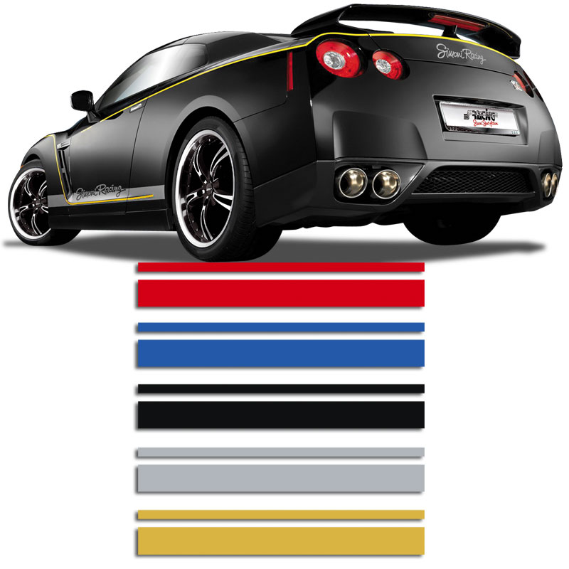 Universele zelfklevende striping AutoStripe Cool350 - Zwart - 2+3mm x 975cm