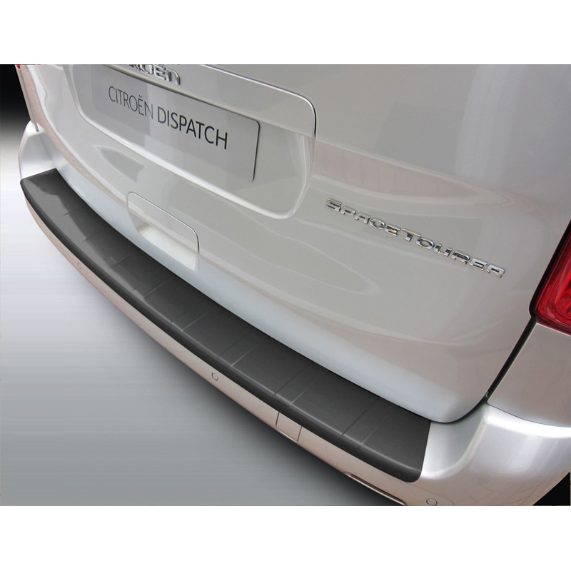 ABS Achterbumper beschermlijst  Citroën Jumpy (Dispatch) & Spacetourer / Peugeot Expert & Traveller / Toyota Proace 9/2016- & Opel Vivaro / Zafira Life 2019- & Fiat Scudo 2022- Zwart 'Ribbed'