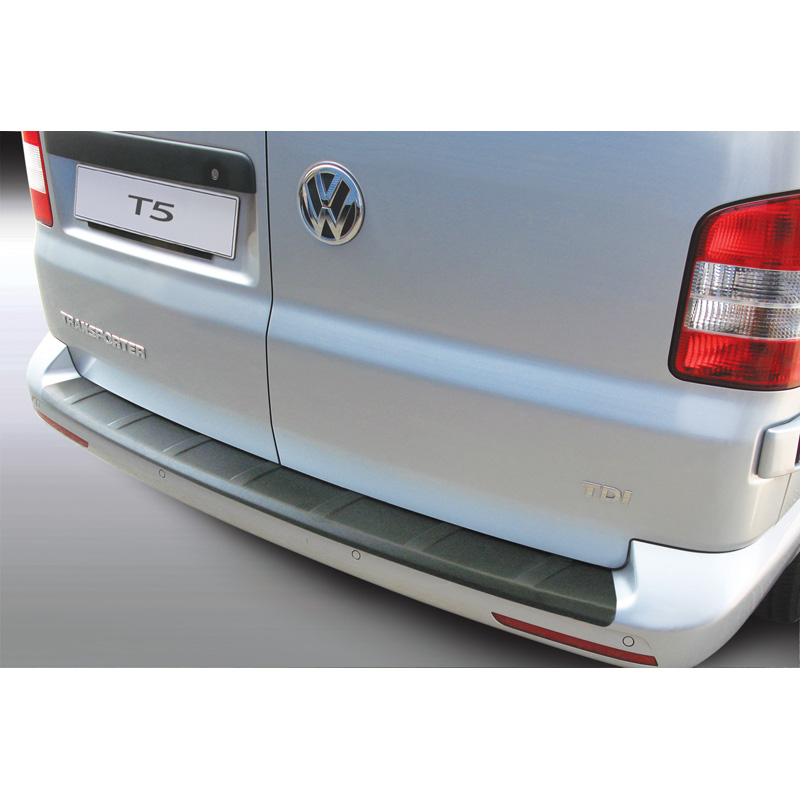 ABS Achterbumper beschermlijst  Volkswagen T5 Caravelle/Multivan 2012-2015 'Ribbed' (voor ongespoten bumpers) Zwart