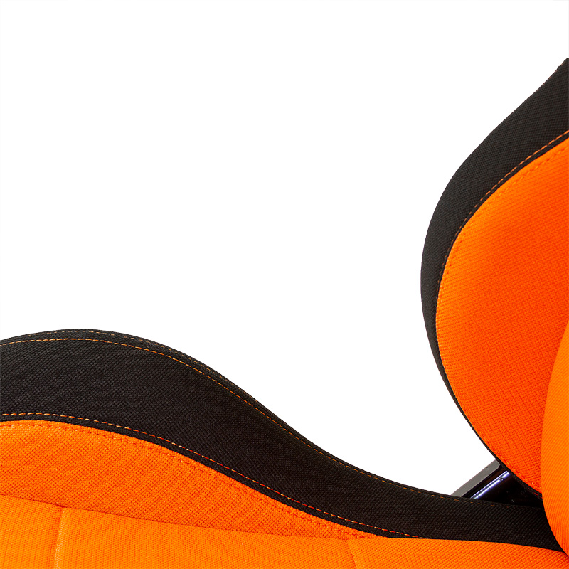 Sportstoel 'Eco' - Zwart/Oranje - Dubbelzijdig verstelbare rugleuning - incl. sledes