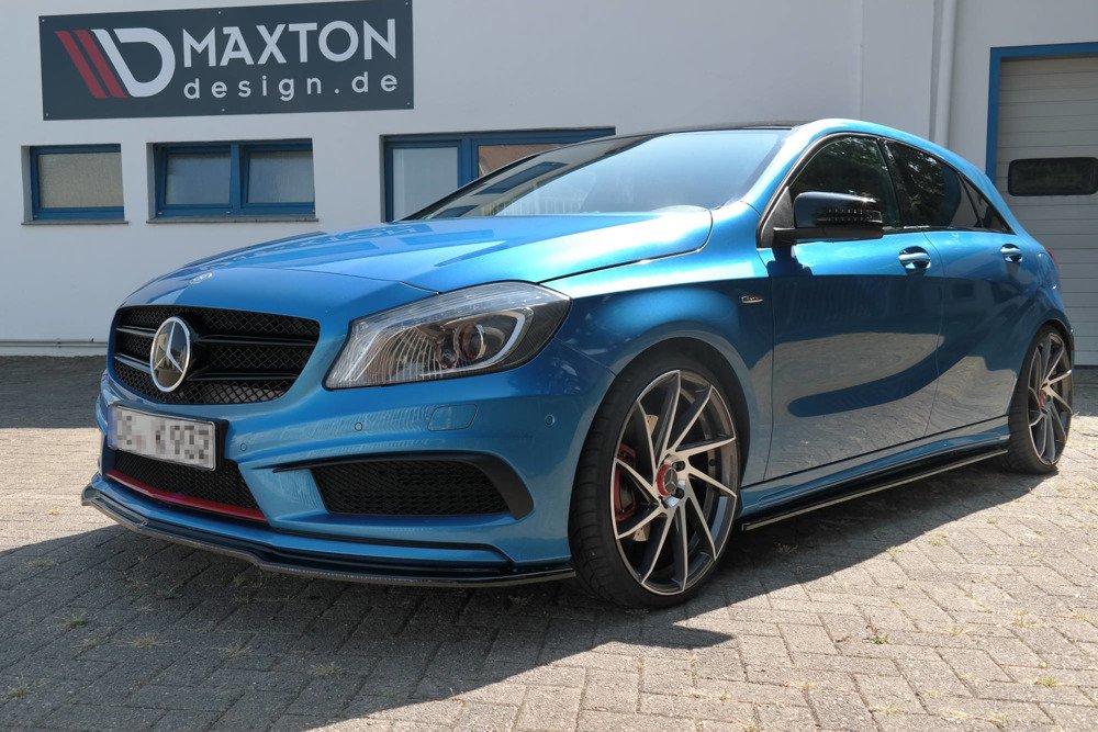 Zijskirts Mercedes W176 A45 AMG look M-Line Glans Zwart