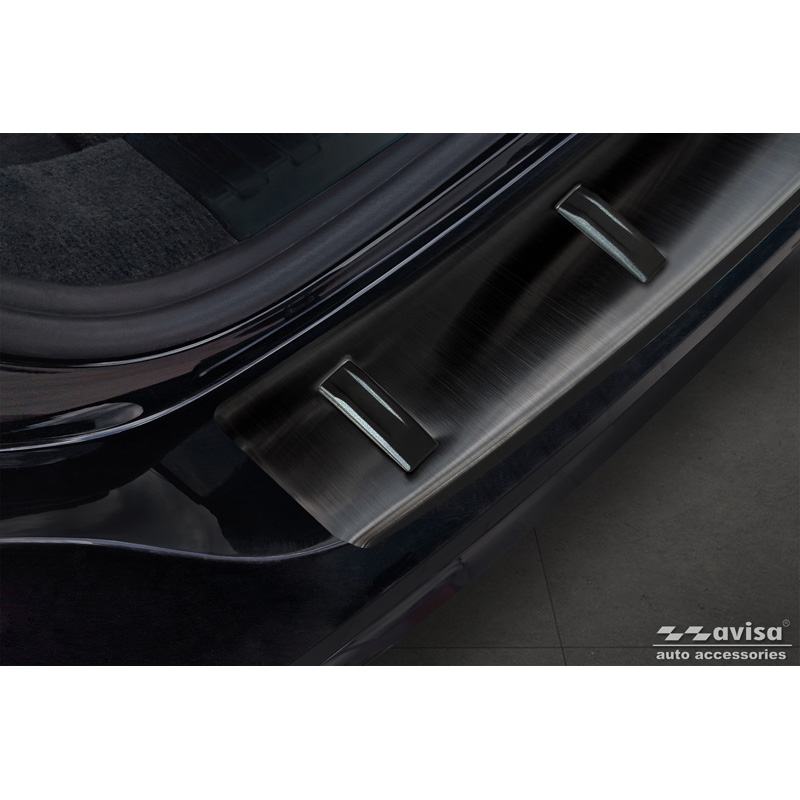 Zwart RVS Achterbumperprotector  Audi A6 (C8) Avant incl. S-Line 2023- 'STRONG EDITION'