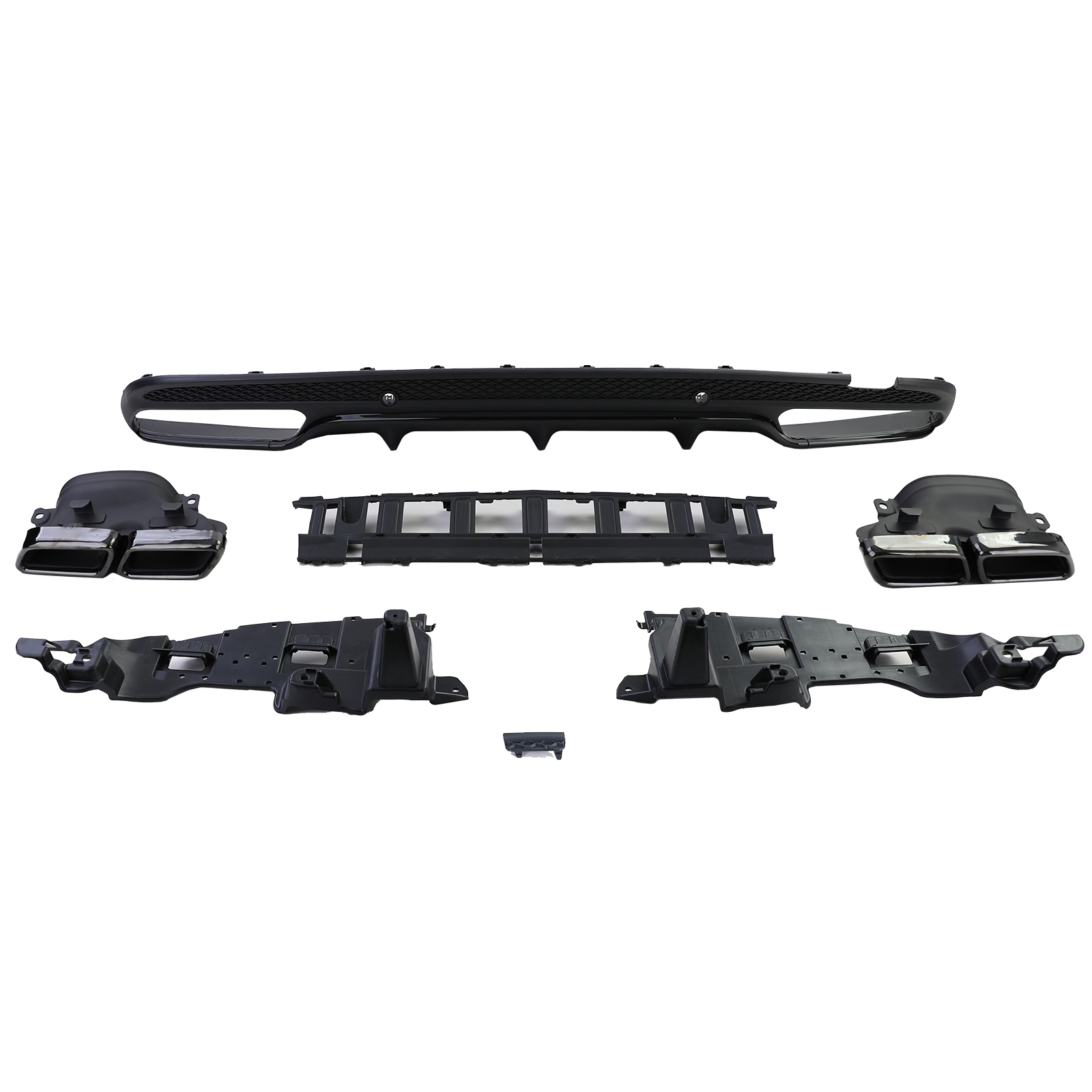 Achterbumper Diffusor Mercedes W205 C-Klasse C63 Design Glans Zwart