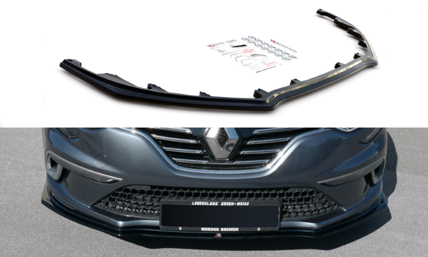 Voorspoiler Renault Megane 4 GT-Line Maxton Design glans zwart