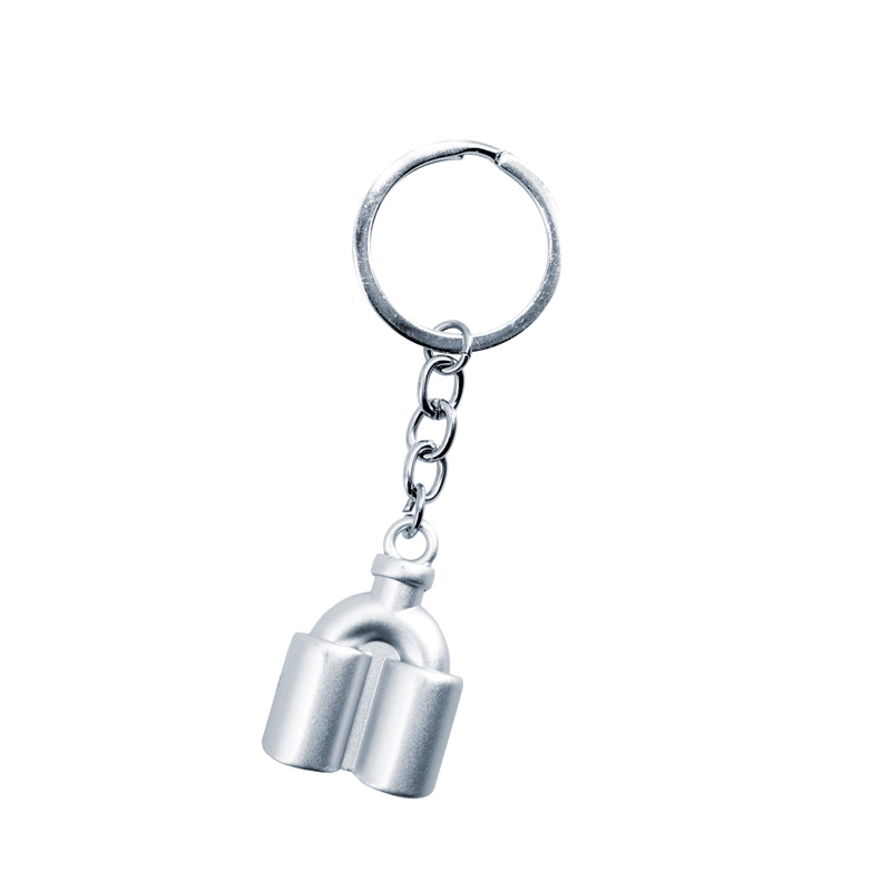 Simoni Racing Sleutelhanger Dubbele uitlaat - Zilver