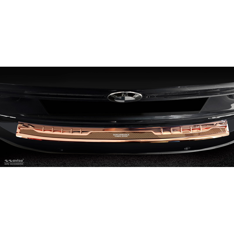 RVS Achterbumperprotector 'Deluxe'  BMW X1 F48 2015-2022 'Performance' Koper/Koper Carbon