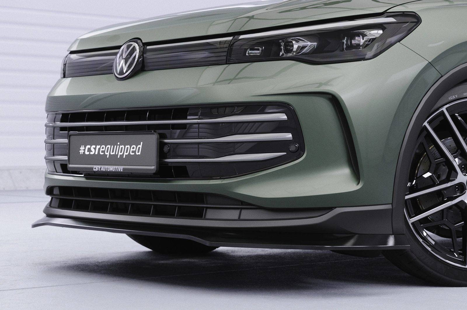 Voorspoiler VW Tiguan 3 glans zwart