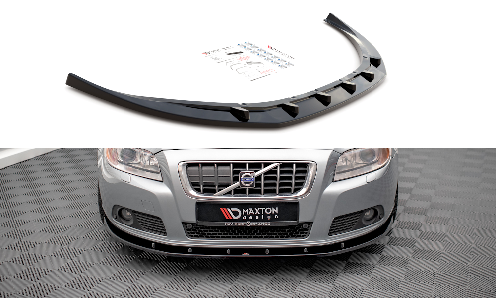 Voorspoiler V.1 Volvo V70 MK3 Maxton Glans Zwart