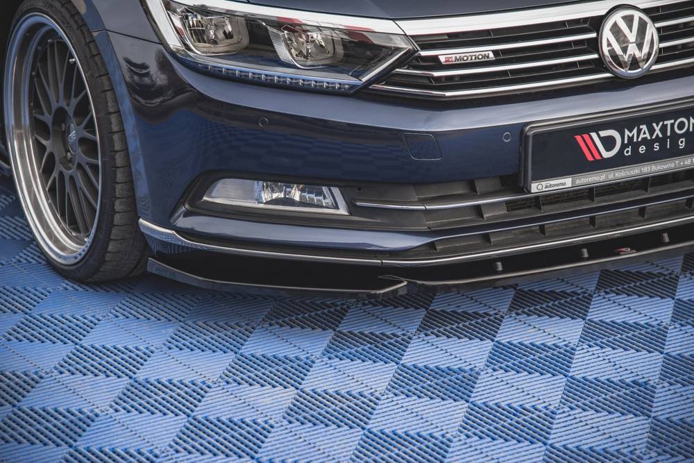 Voorspoiler V.1 VW Passat B8 Glans Zwart