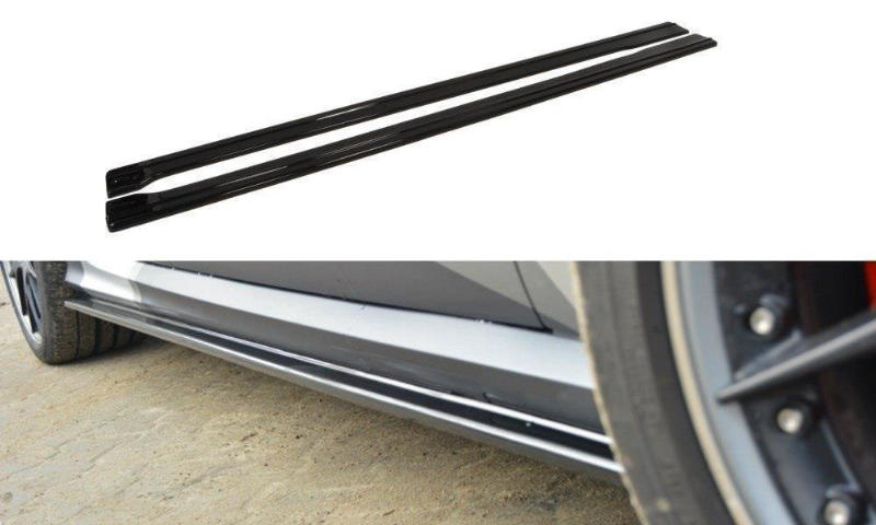 Zijskirts V.1 Audi RS6 C7 Maxton Glans Zwart
