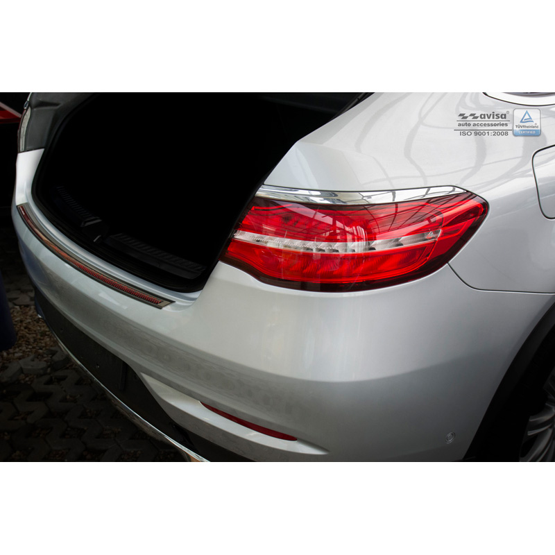 RVS Achterbumperprotector 'Deluxe'  Mercedes GLE Coupé 2015- Zwart/Rood-Zwart Carbon