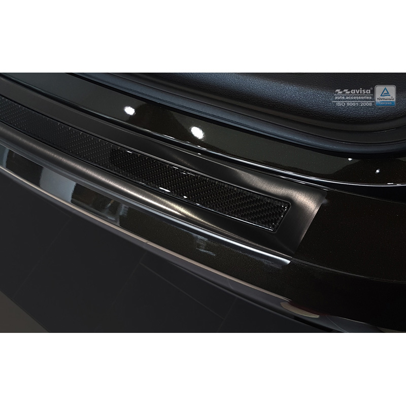 RVS Achterbumperprotector 'Deluxe'  BMW X6 F16 2014-2019 Zwart/Zwart Carbon  excl. M-Pakket