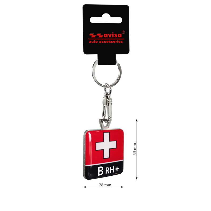 RVS sleutelhanger - 'Blood Type' B RH+