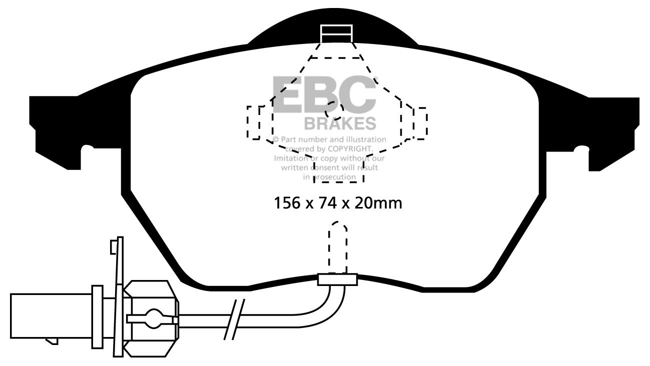 EBC Brakes VW Sharan 2.8 98-2000 Remblokken voorzijde greenstuff