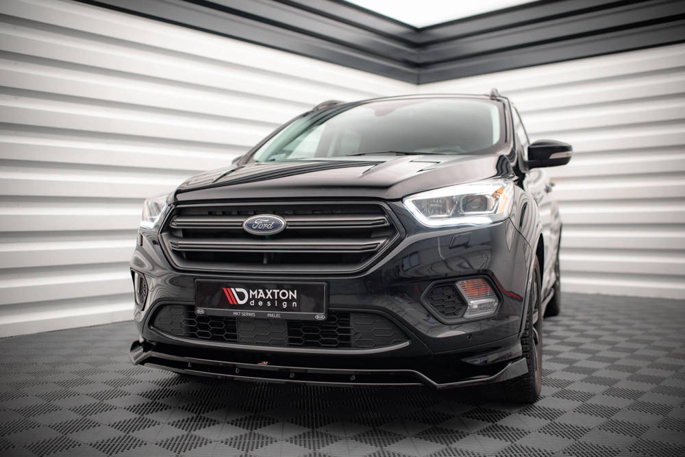 Voorspoiler V.1 Ford Escape ST-Line MK3 Maxton Glans Zwart
