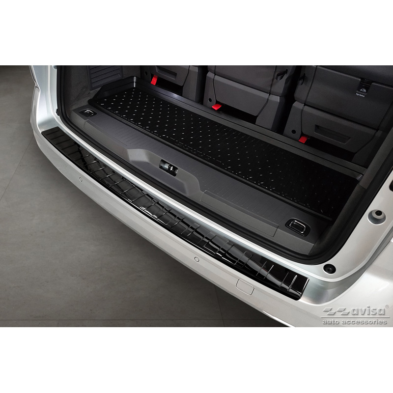 Zwart-Chroom RVS Achterbumperprotector  Volkswagen Multivan T7 2021- 'Ribs'