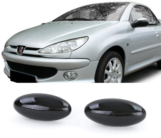 Side Turn Signals for Peugeot 206, 307, 407, 4007 LED Black-Chrome