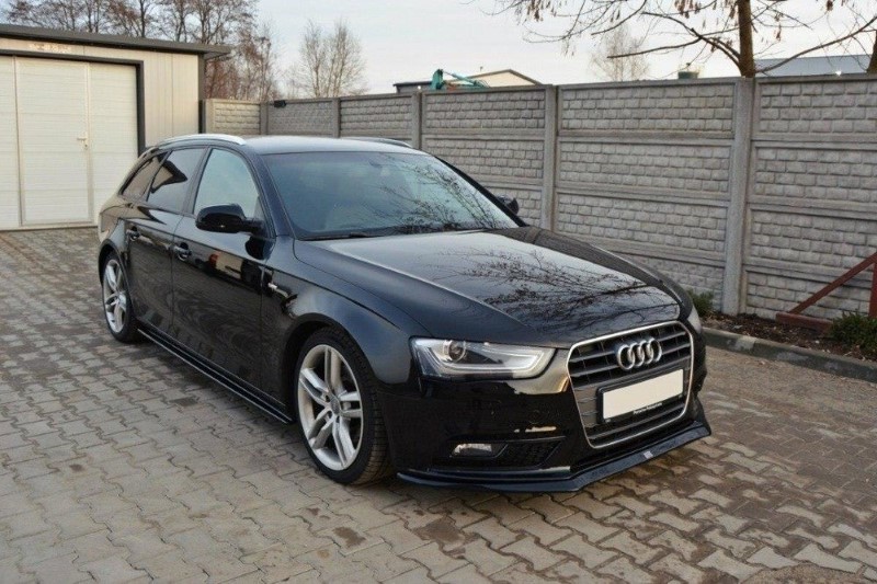 Voorspoiler Audi A4 B8 FL V.2 Glanzend Zwart
