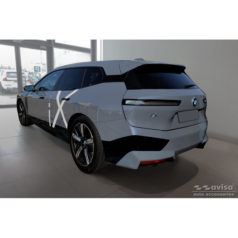 Zwart RVS Achterbumperprotector  BMW iX (I20) 2021- 'Ribs'