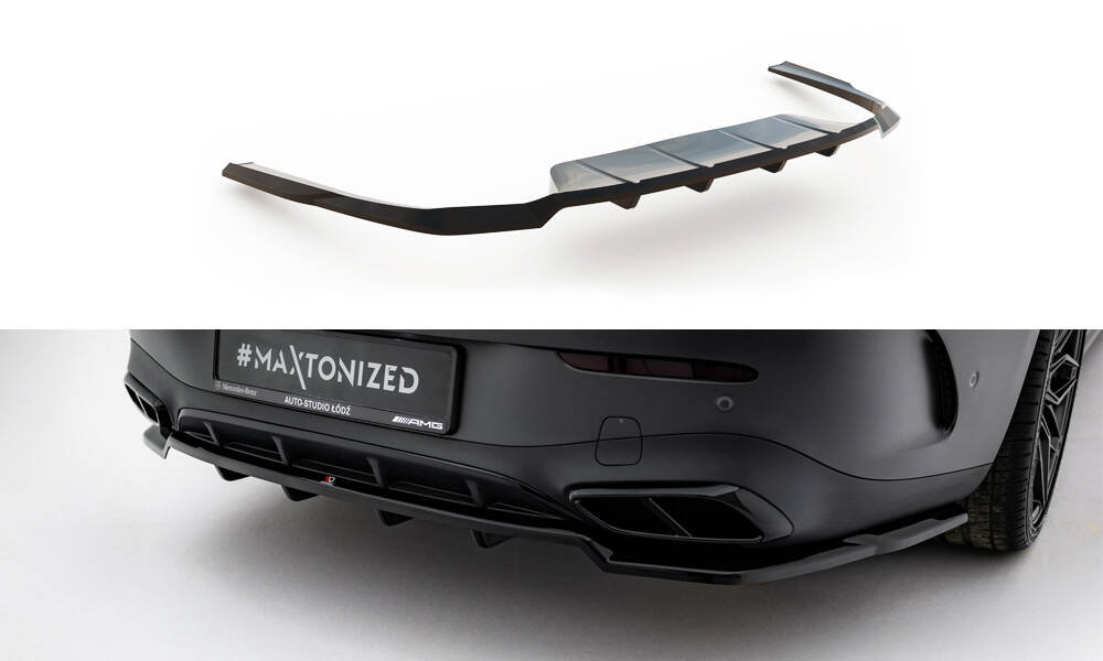 Achter Diffuser Mercedes-Benz CLE AMG-Line C236 Maxton Glanzend zwart