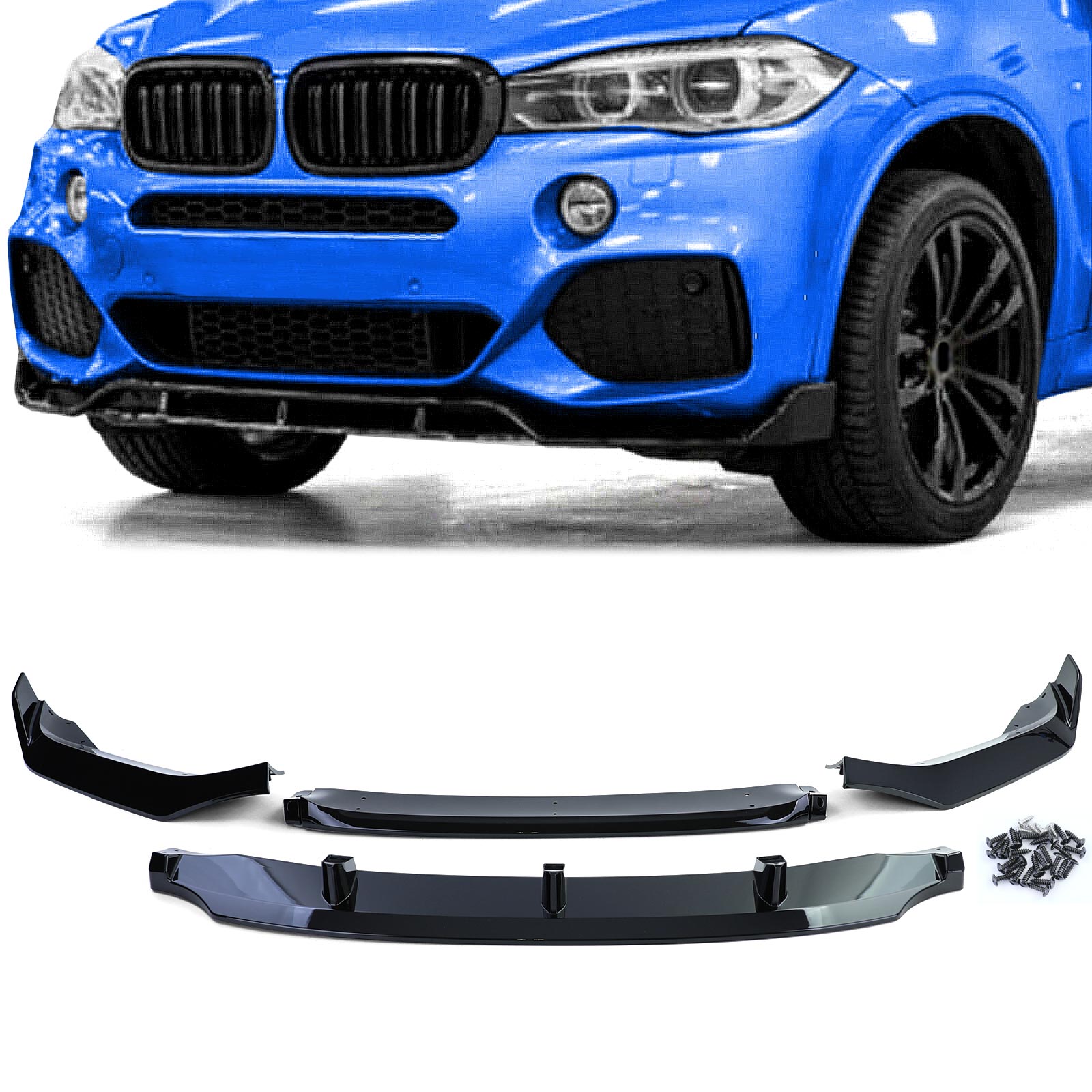 Voorspoiler BMW X5 F15 13-18 Glans Zwart
