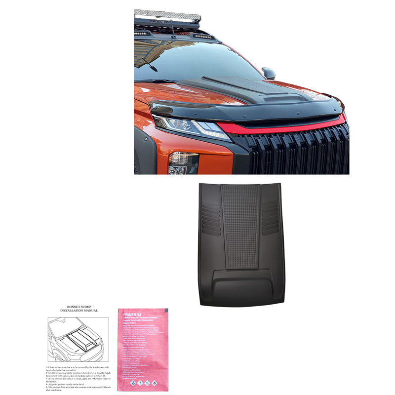 Motorkapluchtinlaat (Scoop)  Mitsubishi L200 Triton 6 2019- - Matzwart