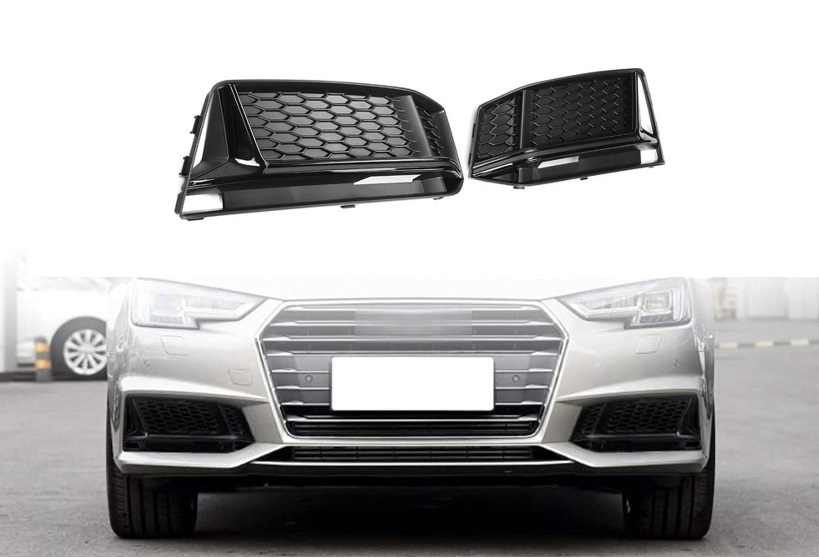 Mistlamp Grillen Audi A4 B9 2015-2019 S-Line RS-Look Zwart