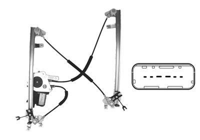 raammechanisme, 4/5 drs, incl motor, voor, comfort, links Renaul