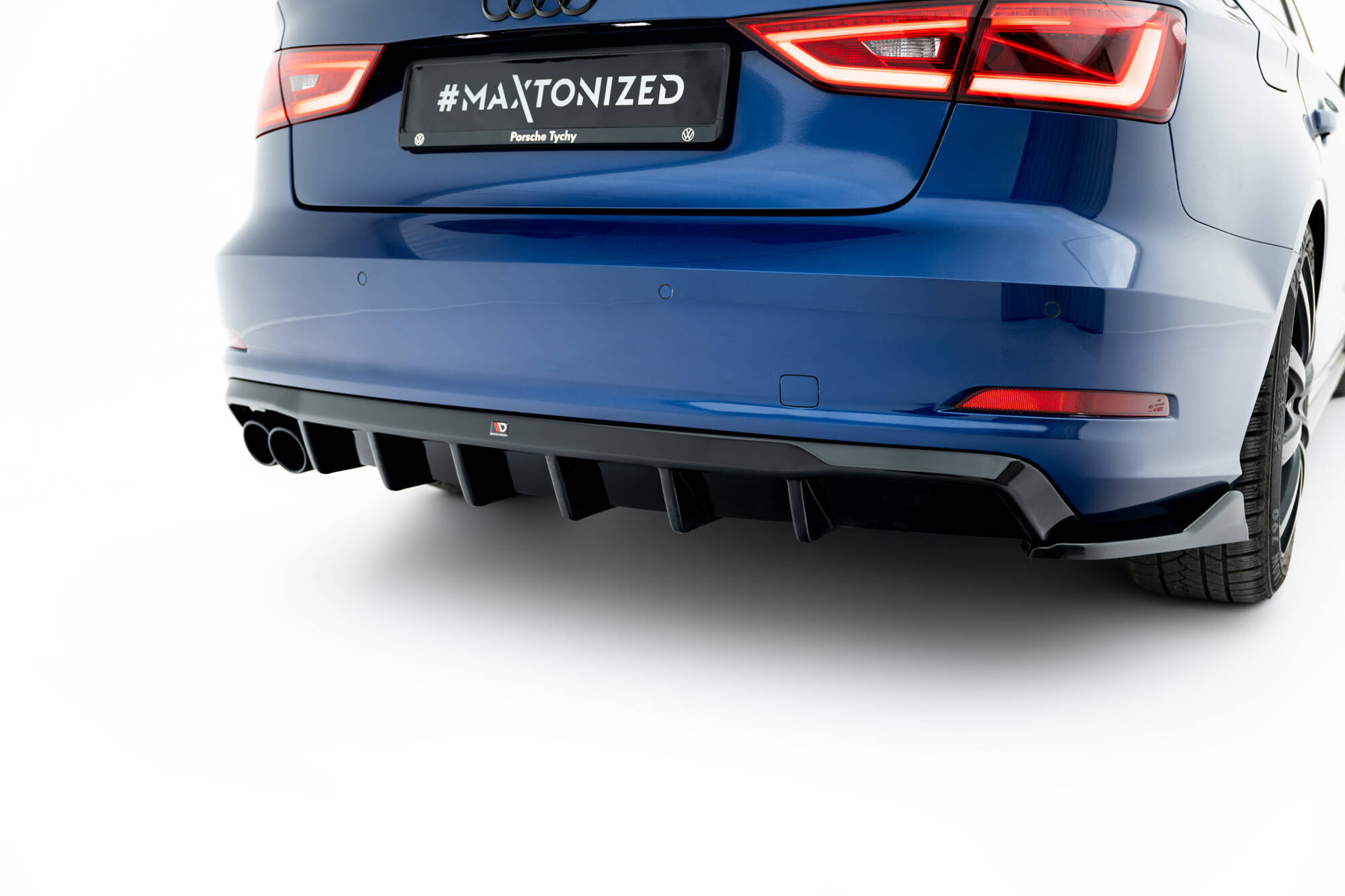Achter Diffuser Audi A3 Sedan 8V (Versie met dubbele uitlaatuiteinden aan één kant) Maxton