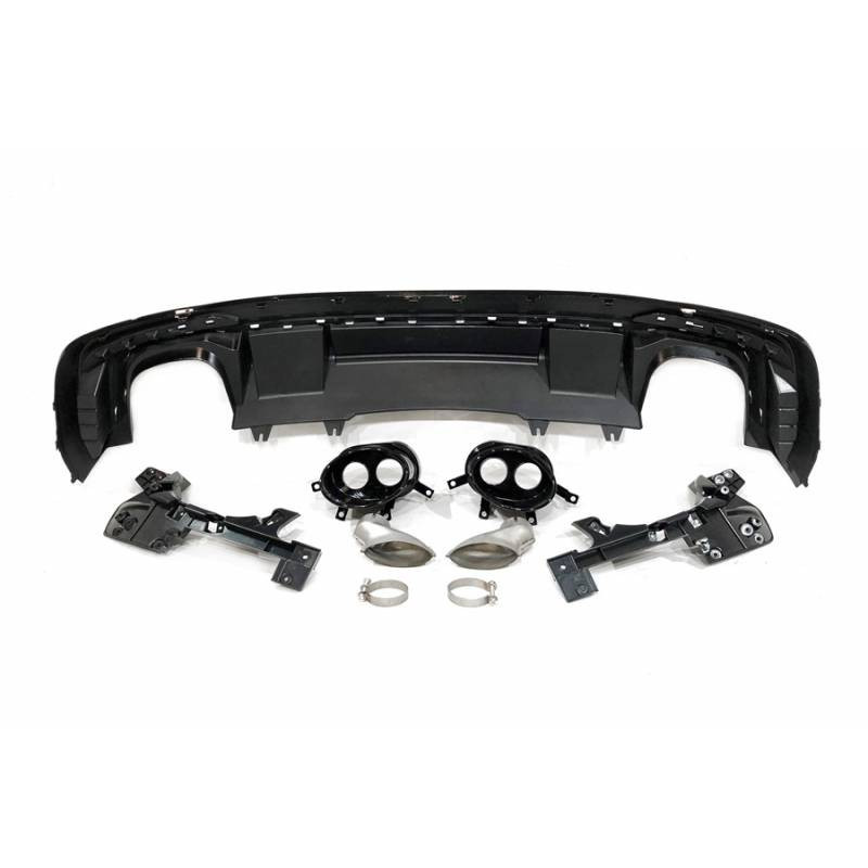 Achterbumper Diffusor Audi A4 B9 19- Glans Zwart RS Look S-Line