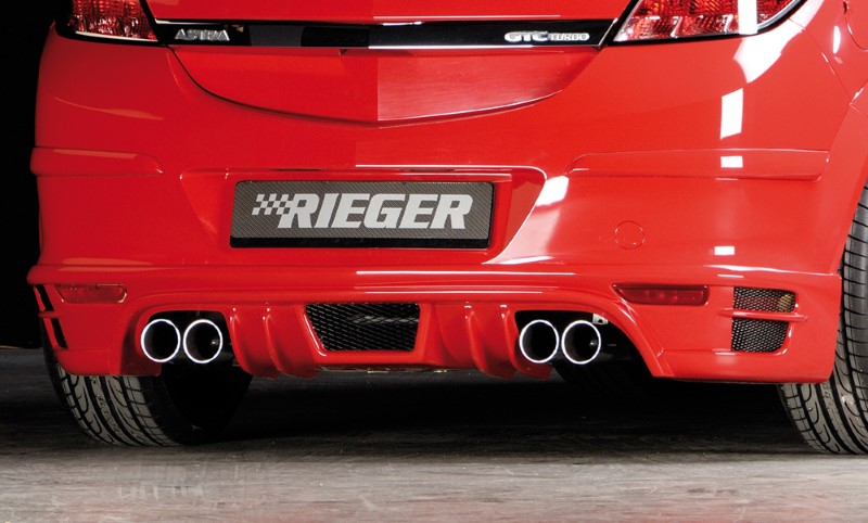 Achterbumper Diffusor met uitsparing voor duplex einddemper Opel Astra H