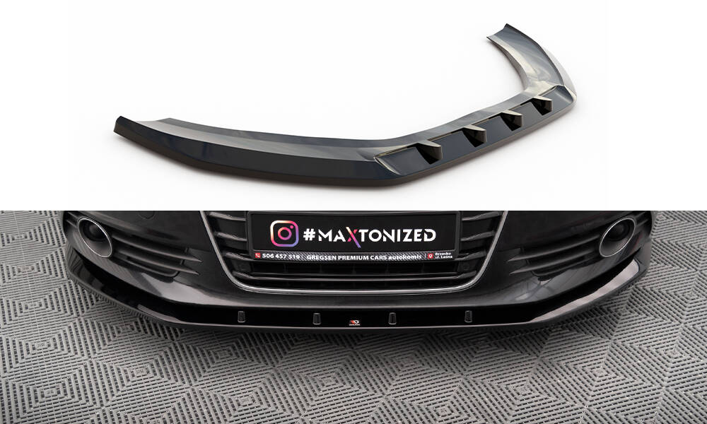 Voorspoiler V.3 Audi A6 Avant C7 Maxton Glans Zwart