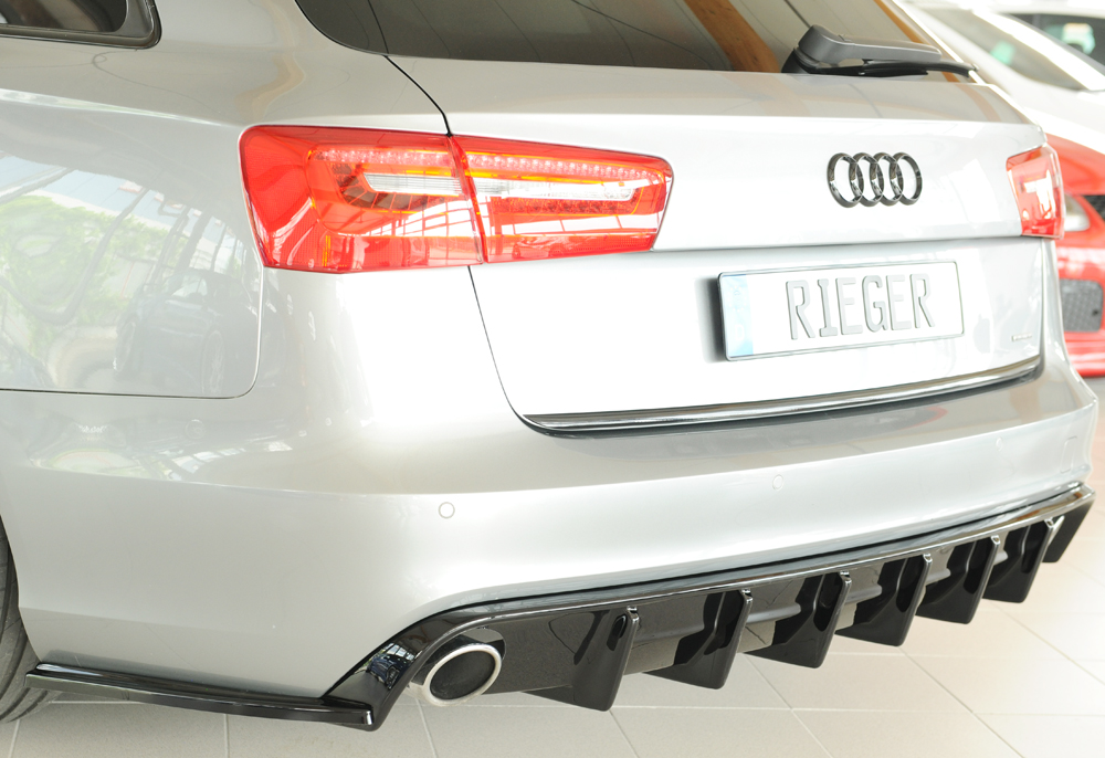 Achterdiffuser Audi A6 (4G/C7) – 11.10-08 ( zonder trekhaak) glans zwart