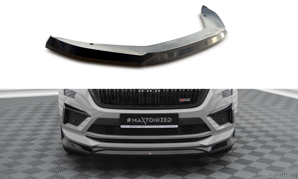 Voorspoiler V.1 Skoda Kodiaq RS FL Maxton Glans Zwart