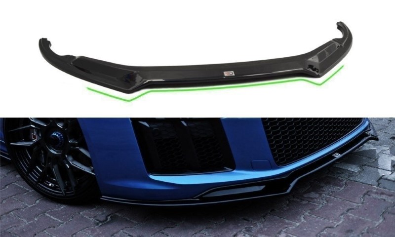 Voorspoiler V.2 Audi R8 MK2 15-19 Maxton Glans Zwart