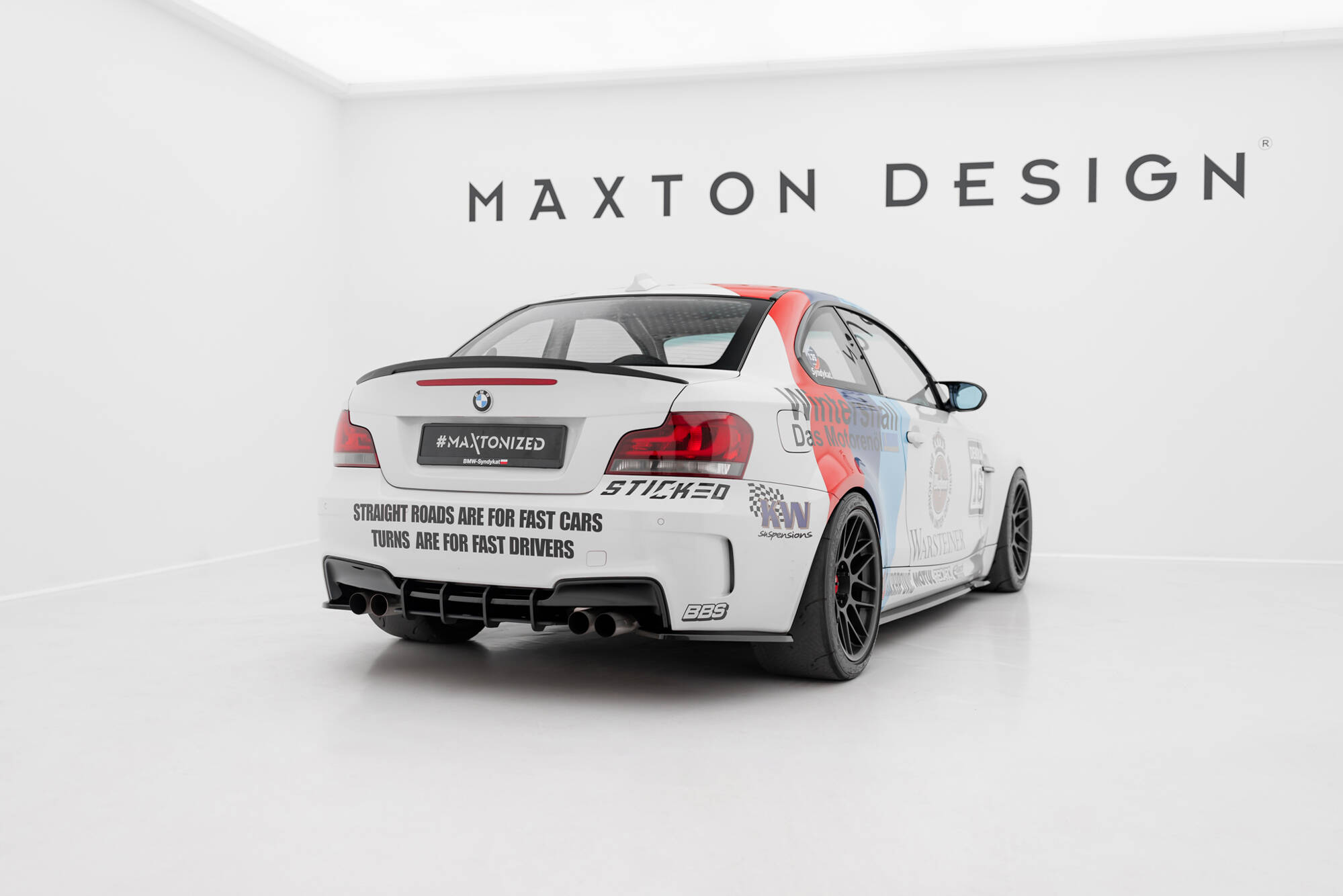 Street Pro Achter Diffuser BMW 1 M Coupe E82 Maxton Glanzend zwart