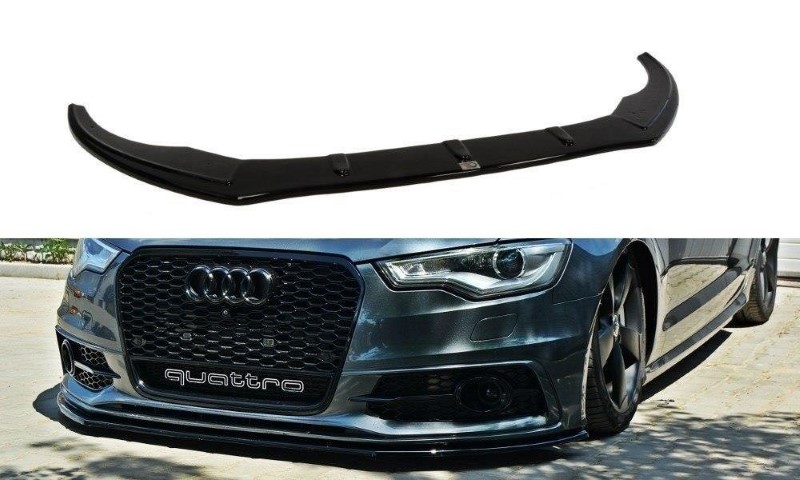 Voorspoiler Audi S6 / A6 S-Line C7 V.1 Glanzend Zwart
