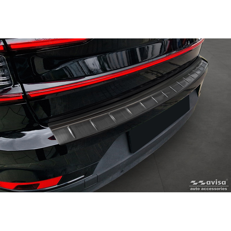 Zwart RVS Achterbumperprotector  Polestar 2 2019-2023 & Facelift 2023- 'Ribs'